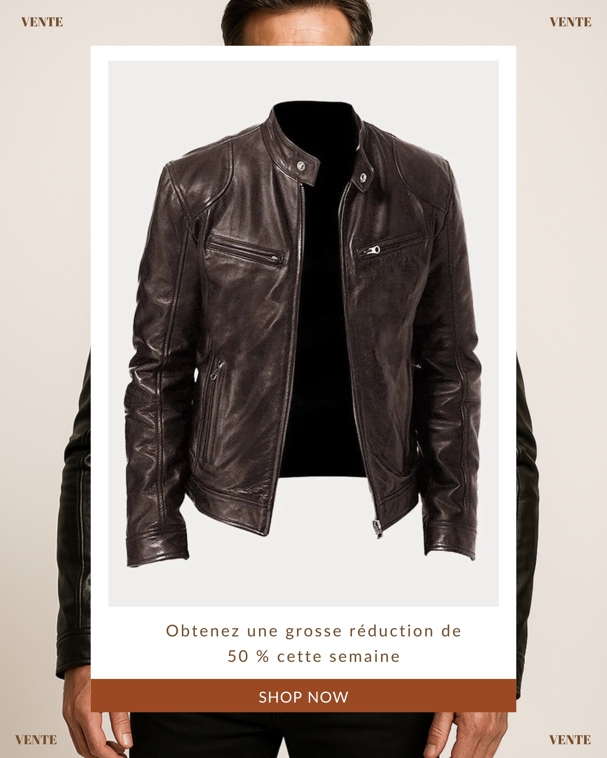 Léandre| Veste en cuir décontractée
