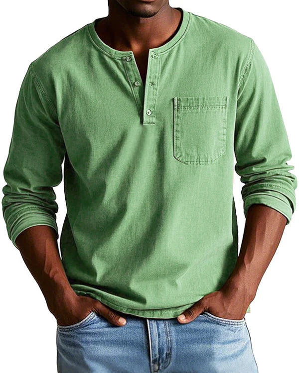 Sebastian - Chemise rétro en denim léger de qualité supérieure