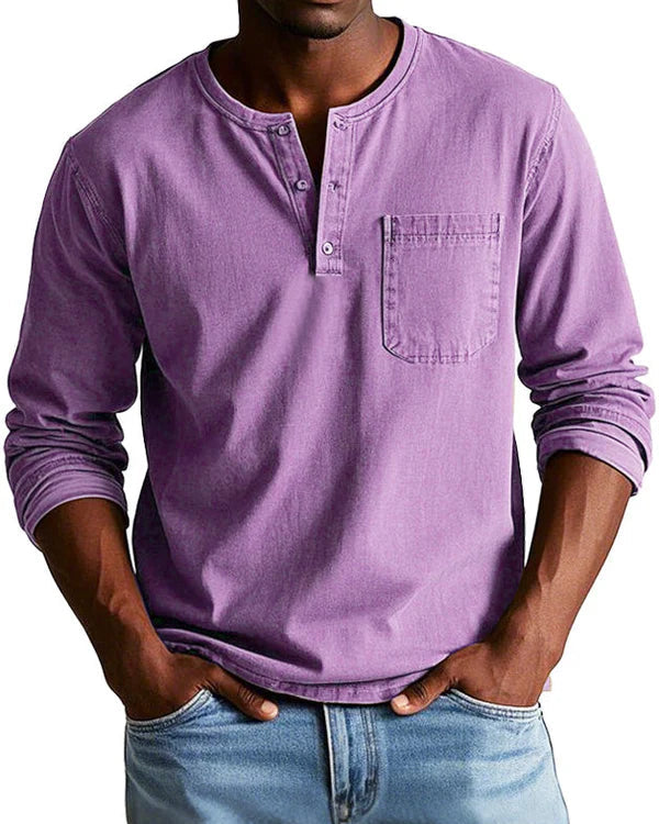 Sebastian - Chemise rétro en denim léger de qualité supérieure