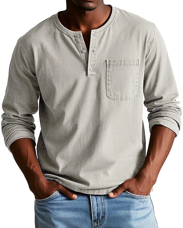 Sebastian - Chemise rétro en denim léger de qualité supérieure