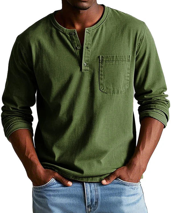 Sebastian - Chemise rétro en denim léger de qualité supérieure